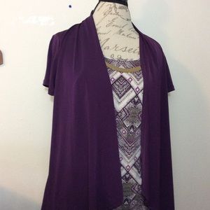 NWT NEW Naïf Faux Twinset Career Top Small Purple